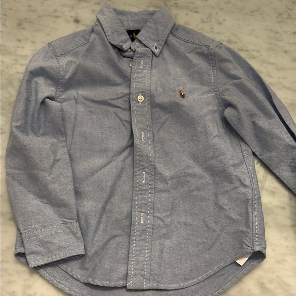 Ralph Lauren Blue Button Down Shirt Classic Style - Picture 2 of 3